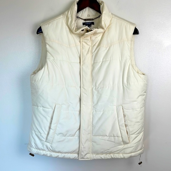 Chaps Ivory Puffer Vest. Size Medium - Picture 1 of 10